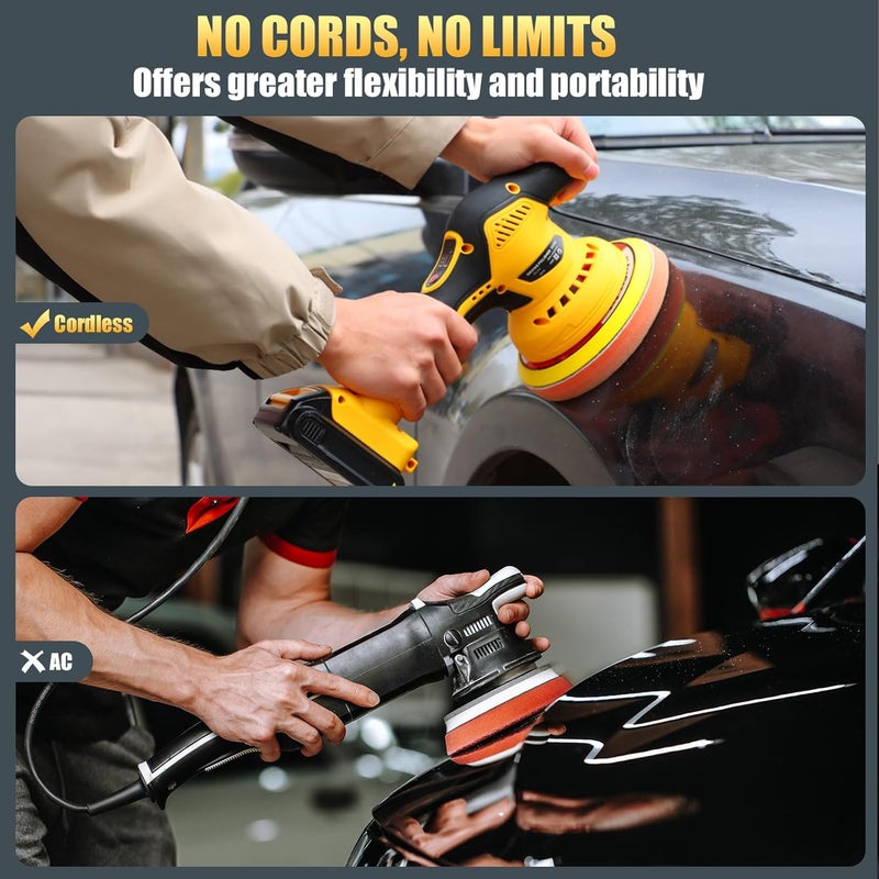 Alrigon Cordless Car Buffer Polisher Compatible for Dewalt 20V Battery, Power Polisher for Car Detailing/Polishing/Waxing(Battery Not Included) - Image 5